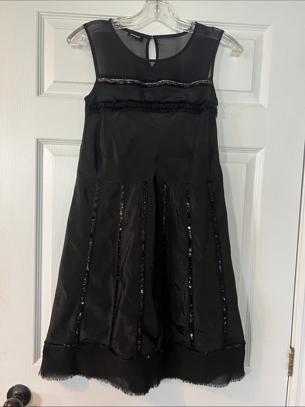 Diesel Black Girls' Sleeveless Sequin Accent Formal Dress